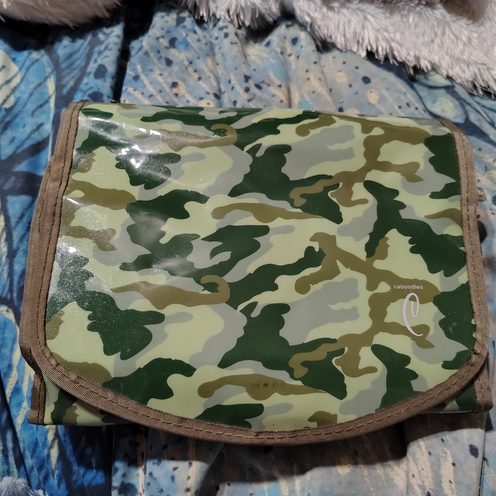 Vintage Caboodle Camouflage Toiletry Bag/ Makeup Waterproof/ 90s/Mirror